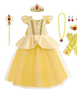 Robe de princesse Cendrillon Lito Angels pour enfant fille | Costume avec couronne et accessoires | Taille 2-10 ans | De