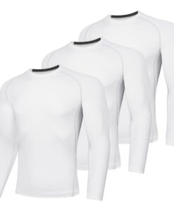 AMZSPORT Chemise de Compression Respirante pour Adultes Paquet de 3 HommesChemises de Course à Manches Longues