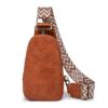 Petit Sac de Poitrine Femme en Cuir PU Étanche et Rétro avec Fermeture Éclair