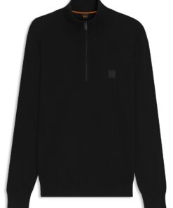 BOSS Hommes Kanobix S Pull en Coton et Cachemire Zippé pour Professionnels au Travail et Loisirs