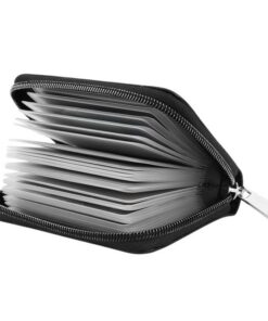 LUFFLOK Porte-cartes Cuir PU Similicuir_homme_et_femme_Noir_(20_cartes_id_banque_affaires_housses_plastiques)