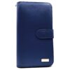 Charmoni Porte-Ctéquier Talon en Haut Bleu - Portefeuille Anti- RFID pour Femme et Homme - Tout en Un - Cuir Vachette