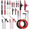 Neoteck 24pcs Kit Cordons Test Multimètre Fiches Banane Pinces Crocodiles Remplaçables Électricien