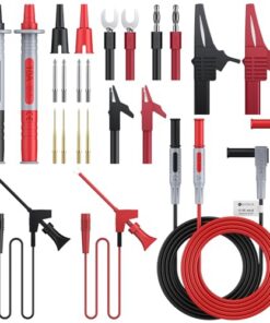 Neoteck 24pcs Kit Cordons Test Multimètre Fiches Banane Pinces Crocodiles Remplaçables Électricien