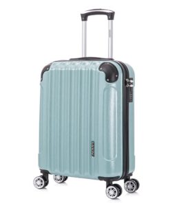 RAYKONG Valise cabine 55x40x20cm (44L) polycarbonate - Capacité maximale - Serrure intégrée - 20 Pouces - (RK04|Menthe)