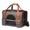 Sac de Transport Gris pour Chat 45x28x25cm - Sac àDos Portable pour Voyage - Tapis en Flanelle - Tissu Respirant - Convi