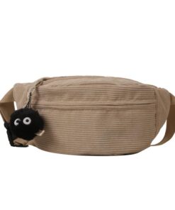 Sac Banane Homme & Femmes Velours Côtelé Kaki,Ville & Voyage Ceinture Shopping