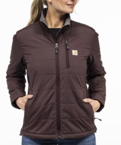 Carhartt Veste Isolée Légère Rain Defender Femme - Veste Étanche Water-Resistant - Veste de Travail Relâché pour Femmes