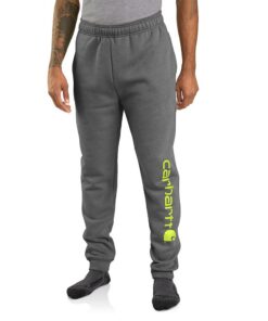 Titre SEO optimisé : Carhartt Mittelschwere, Sweat Pants pour Hommes avec Graphisme de Logo et Cut Étriqué
