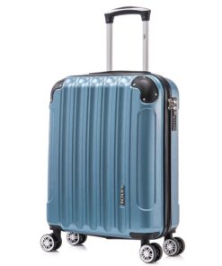 RAYKONG Valise cabine bleue 20 pouces - Poly_carbonate - Grande capacité - Serrure intégrée - Idéale pour voyages busine