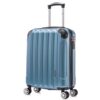 RAYKONG Valise de cabine en polycarbonate 20 pouces - Bleu - 55x40x20cm (44L) - Serrure intégrée - Capacité maximale