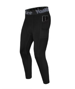 VanKee Pantalon Compression Hommes avec Poches Séchage Rapide Sport Running Leggings