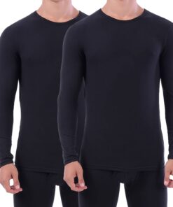 LANBAOSI Haut Thermique Homme Hiver-Chauds sous Vêtement Sportif à Col Rond Manche Longue pour Ski Running Cyclisme