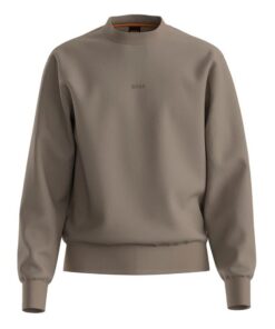 BOSS Hommes Sweat Molleton Relaxed avec Logo Contrastant pour Daily Wear Élevé en Coton WeSmallcrew