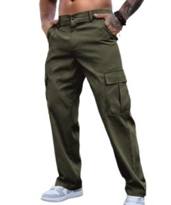 Oanviso Homme Pantalon Straight Lâche Fit Décontractés Streetwear Hip Hop Baggy Pants Large Jambe Droite Chino Costume P