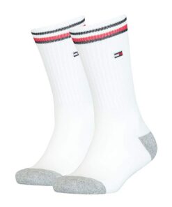 Tommy Hilfiger Crew Chaussettes Enfant Mixte Lot de 2 Taille S&M - Hiver Printemps 2023 - Design Classique - Chaussures