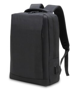 Waytex Sac à Dos 15 Pouces Ordinateur Imperméable avec Port USB - Confort pour Étudiant et Bureau - Noir