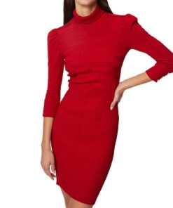 Robe Pull Ajustée à Col Roulé pour Femme - Élégante, Doublée et Confortable