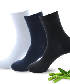 VONJUMA Chaussettes En Bambou Pour Homme Et Femme Unisexe - Respirantes, Douces Et Durables - Noir, Blanc, Bleu Marine -