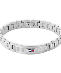 Tommy Hilfiger Bracelet à Maillons Homme en Acier Inoxydable Argent Noir - Bijou de Luxe Mode Classique