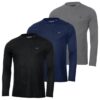 Calvin Klein Hommes T-Shirt Respirant Drainant 3 Pack Manches Longues