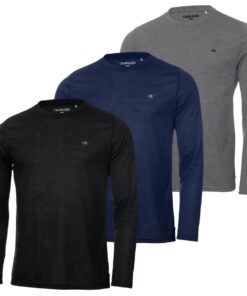 Calvin Klein Hommes T-Shirt Respirant Drainant 3 Pack Manches Longues