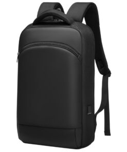 Sac à Dos PC Portable 15,6 Pouces Homme Imperméable pour Voyage et Travail avec Port USB Réglable - Noir