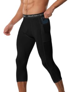 NuCamper 3/4 Legging de Compression Homme, Séchage Rapide, Athlétique, Hommes, Sport, Gym, Fitness, Taille Unique, Layer