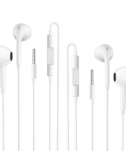 2 Pack Écouteurs Filaires 3,5mm Antibruit Ergonomiques avec Microphone Compatible MP4/3/5mm pour Écouteurs Stéréo - Casq