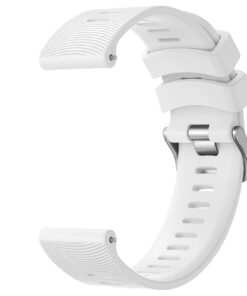 Wanme Compatible Garmin Venu Sq 2/2 Music/2 Plus/Forerunner 645/245 Bracelet Blanc Silicone Classic Stripe Texture Desig