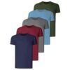 Flintronic T-Shirts pour Hommes en Coton, Pack de 5 Kol Rond, Super Doux et Confortable, Idéal pour la Mode quotidienne
