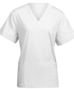 Blouse médicale femme AUYAO, blouse de travail médecin manches courtes, vêtements médicaux femme avec 3 poches