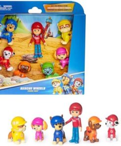 Pat Patrouille Rescue Wheels Coffret 7 Figurines - Jouets Collection Tout-Terrain - Enfants 3 Ans+