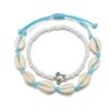 ZUWIJEQ Ensemble bracelet de cheville pour femme bohème en coquillage, idéal pour la plage et les festivités, ajustable,