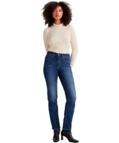 Levi's 724 High Rise Straight Jeans Femme en Coton Bio pour Femmes pour le Travail