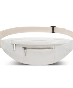 QKUDS Sac Banane Homme Imperméable et Réglable pour Voyage et Randonnée - Bianco