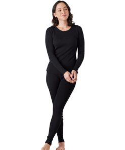 LAPASA Ensemble de Sous-Vêtements Thermiques Femme Thermiques Naturels Sportifs Automne-Hiver