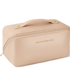 Aucuu Grande Trousse à Maquillage Voyage avec Poignée, Étanche Portable Trousse de Rangement Toilette Femme, Poche en Cu