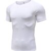 Holure - Lot de 3 t-shirts de compression à manches courtes pour homme blanc Taille XL | Global Recycled Standard