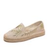 Chaussures Plates rétro ERICAT pour Femmes à Tissage en Lin Simples et Confortables