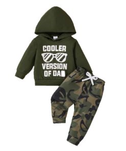 Vêtements Bébé Garçon Manches Longues Imprimé Lettre Sweat à Capuche Tops+ Pantalon 2Pcs Ensemble Automne Printemps Tenu