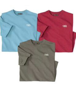 ATLAS FOR MEN Tee-Shirts Homme Grande Taille - Lot de 3 T-Shirts à Manches Courtes - Disponible du M au 5XL