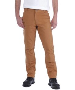 Carhartt Pantalon de Travail Rugged Flex en Toile Lourde Doublée À L'Avant Homme Utilitaire Coupe Droite Durable Confort