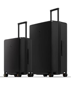 Bagages Level8 Valise Cabine Élégante 100% PC Noir 40L/105L Valise Cabine Pivotante TSA