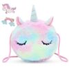 Voarge Sac à bandoulière Licorne pour Filles, Rose Bleu, Bleu (Polvo Azul), S
