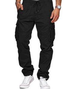 TARAINYA Pantalon Cargo Homme en Coton pour Homme en Scène de ville avec de nombreuses Poches et Fermeture Éclair