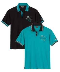 ATLAS FOR MEN Lot de 2 Polos Homme - Manches Courtes - Grandes Tailles - Hommes - Idéal pour l'été - M au 5XL