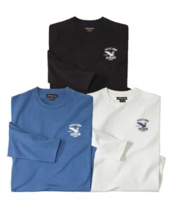 ATLAS FOR MEN Lot de 3 Tee-Shirts Homme Grands Freemans - Grande Taille du M au 5XL - Hauts en Lin