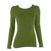 Charmoni Pull sous Pull Femme Kaki - Col Rond Manches Longues - Taille Unique 42 - Léger et Extensible
