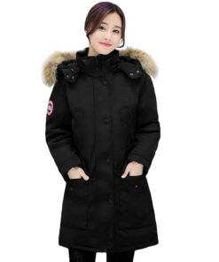 Youjia Femme Chaud Hiver Parka Mi Longue Militaire Fausse Fourrure Capuche Veste Manteau Blouson (Noir, Asia 2XL) Veste